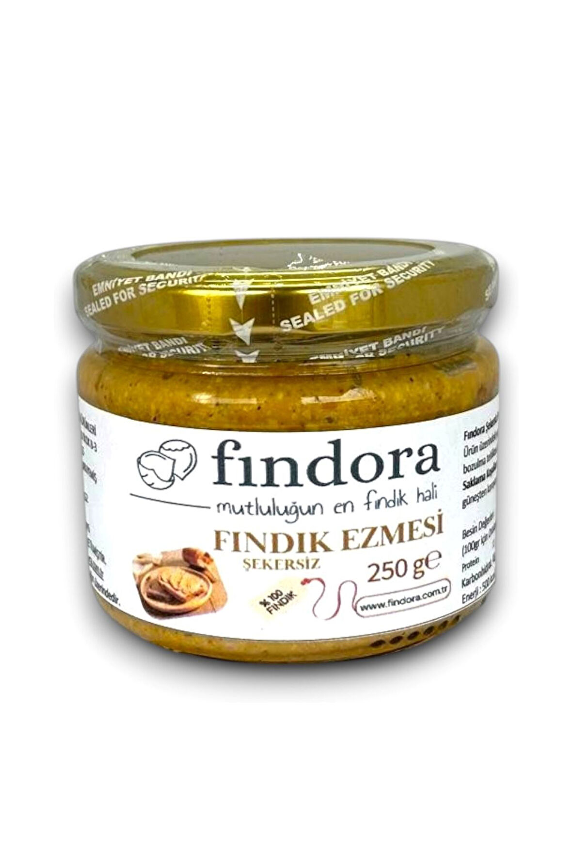 FINDORA FINDIK EZMESİ ŞEKERSİZ 250 Gr