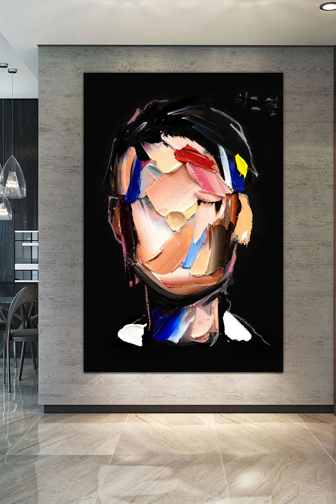 İstanbul Şehir Manzara Pastel Renkli Dekoratif Kanvas Tablo