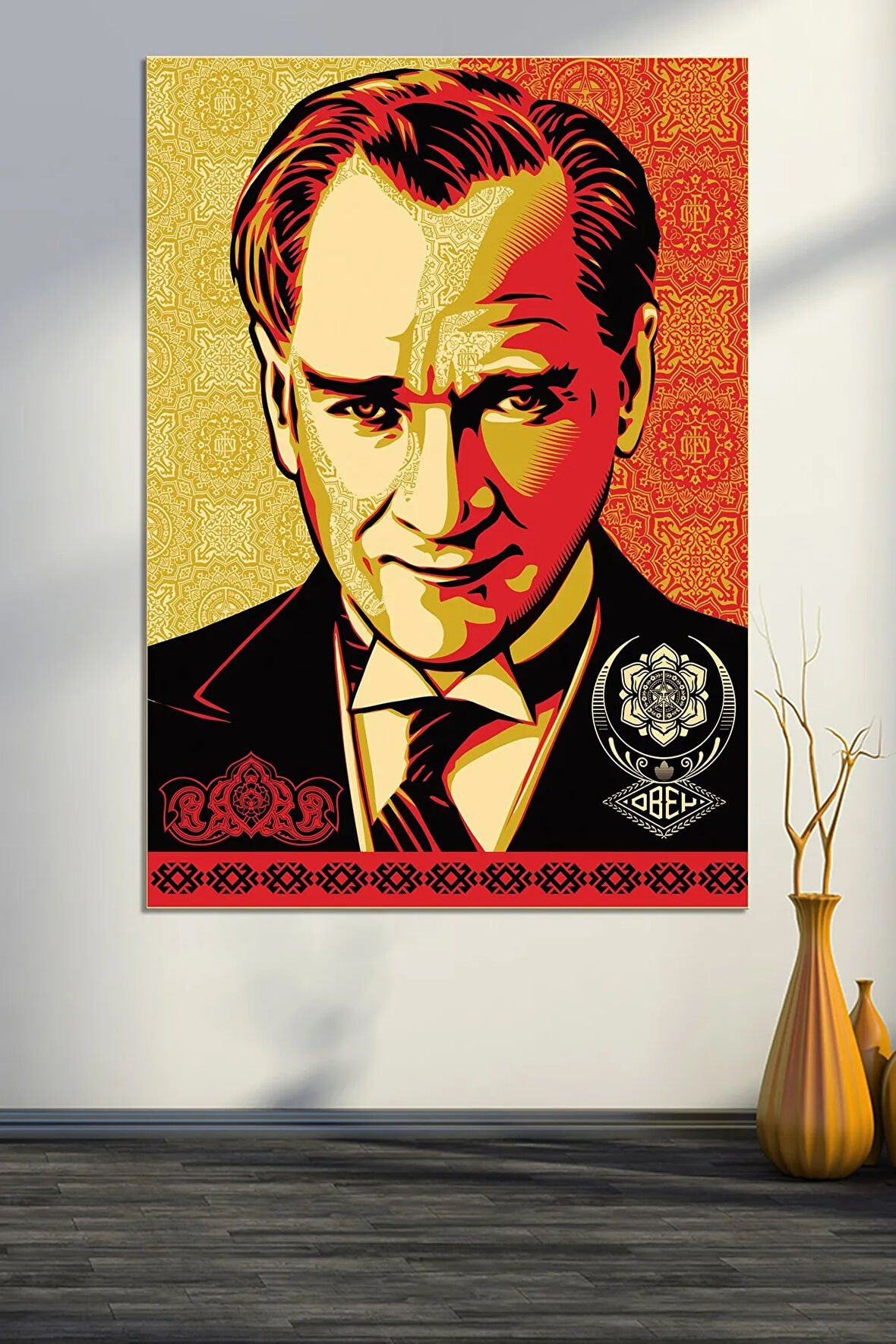 Atatürk Mustafa Kemal Kanvas Tablo Okullara İşyerlerine Uygun (8 Farklı Ölçü)