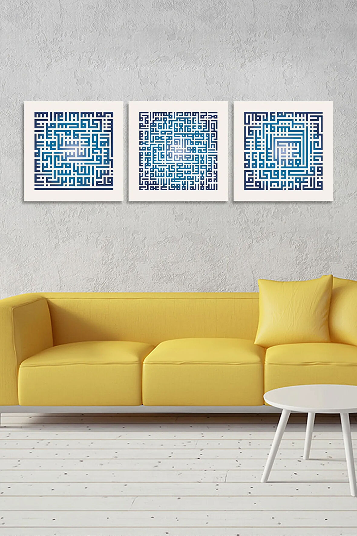 Nas Felak Ayetel Kürsi Islami Dini Hat Kanvas Tablo (1 Adedin Ölçüsü 3 Adedin  )