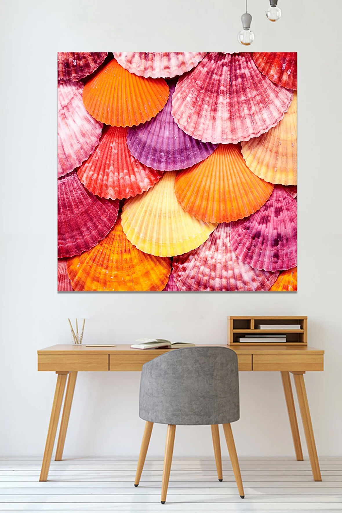 Renli Deniz Kabukları Kanvas Tablo