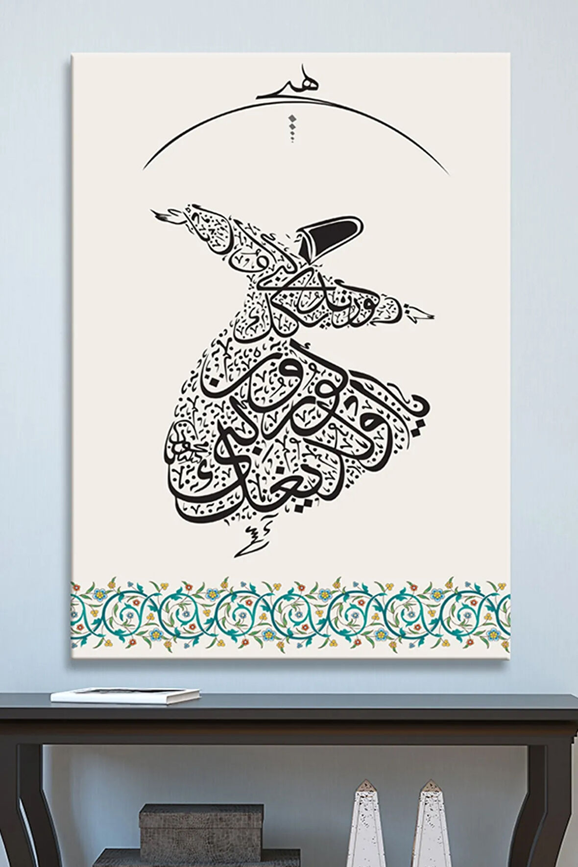 Ya Olduğun Gibi Görün Ya Göründüğün Gibi Ol Mevlana Islami Dini Hat Kanvas Tablo ( 7 Farklı Ölçü )