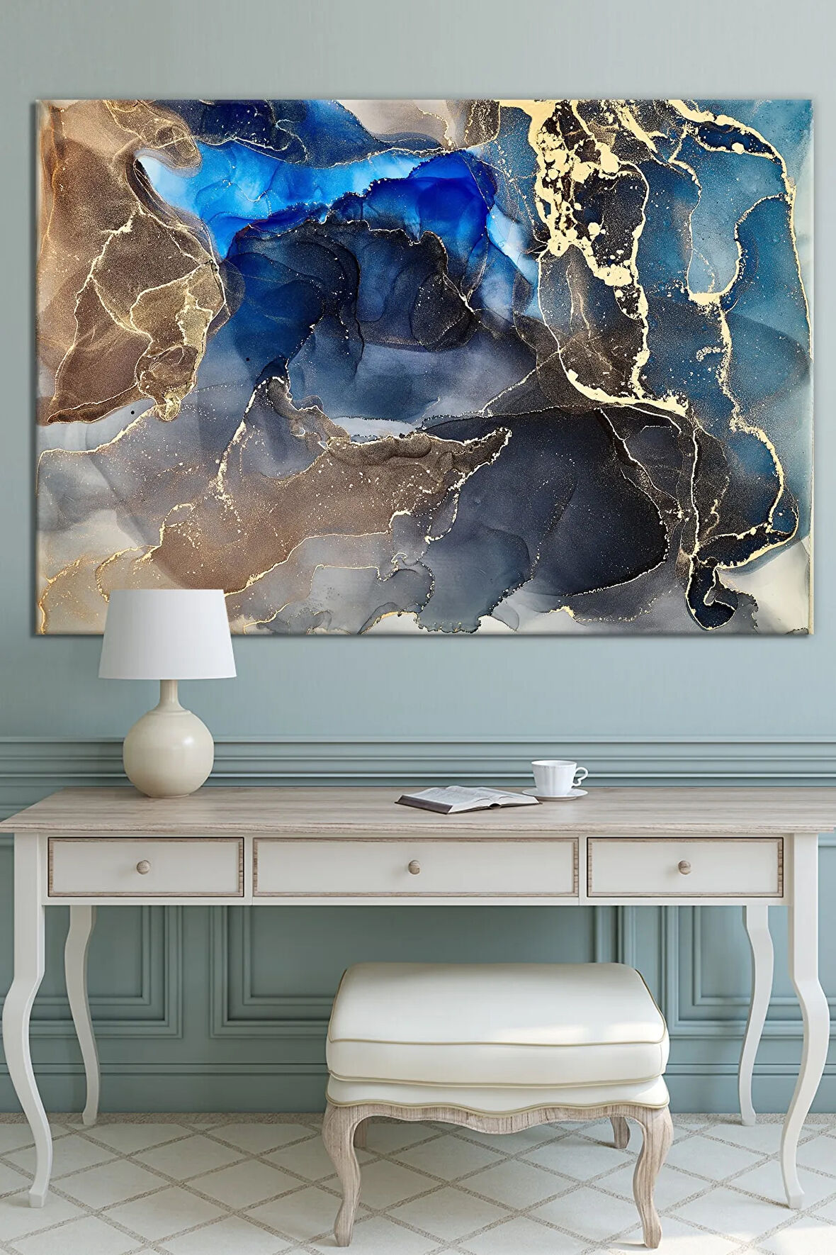 Soyut Sanatsal Dekoratif Kanvas Tablo Renklerin Dansı (8 Farklı Ölçü)