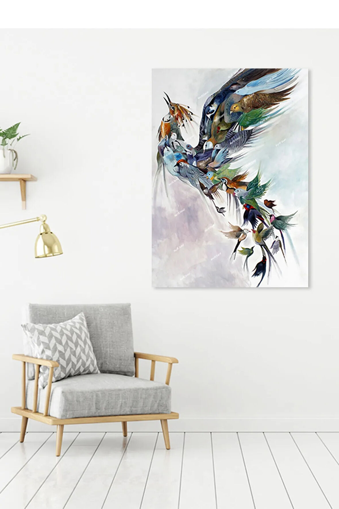 Kuşlar Hayvanlar Alemi Dekoratif Kanvas Tablo