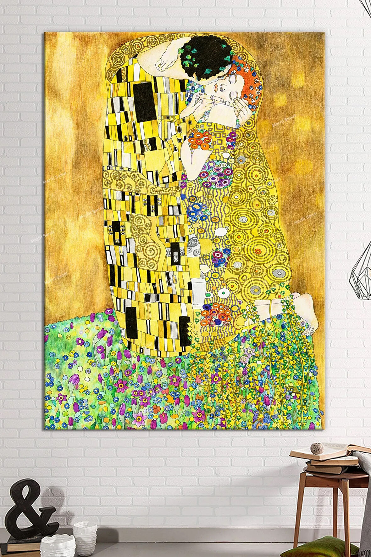 Gustav Klimt The Kiss Öpücük Sanatsal Kanvas Tablo (8 Farklı Ölçü)