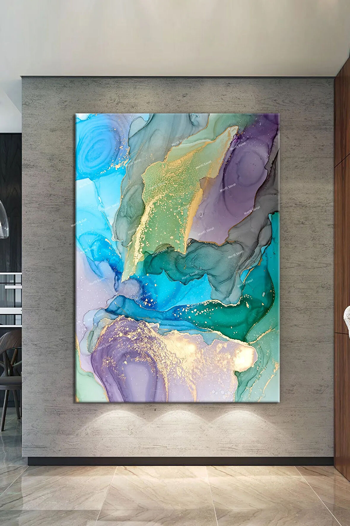 Renklerin Dansı Soyut Sanatsal Muhteşem Kanvas Tablo 8 Farklı Ölçü