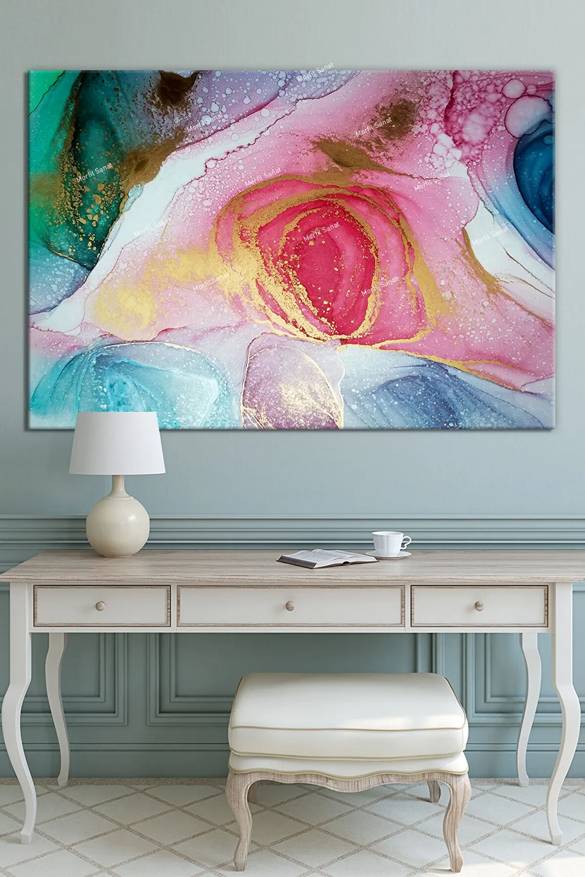 Renklerin Dansı Soyut Sanatsal Muhteşem Kanvas Tablo 8 Farklı Ölçü