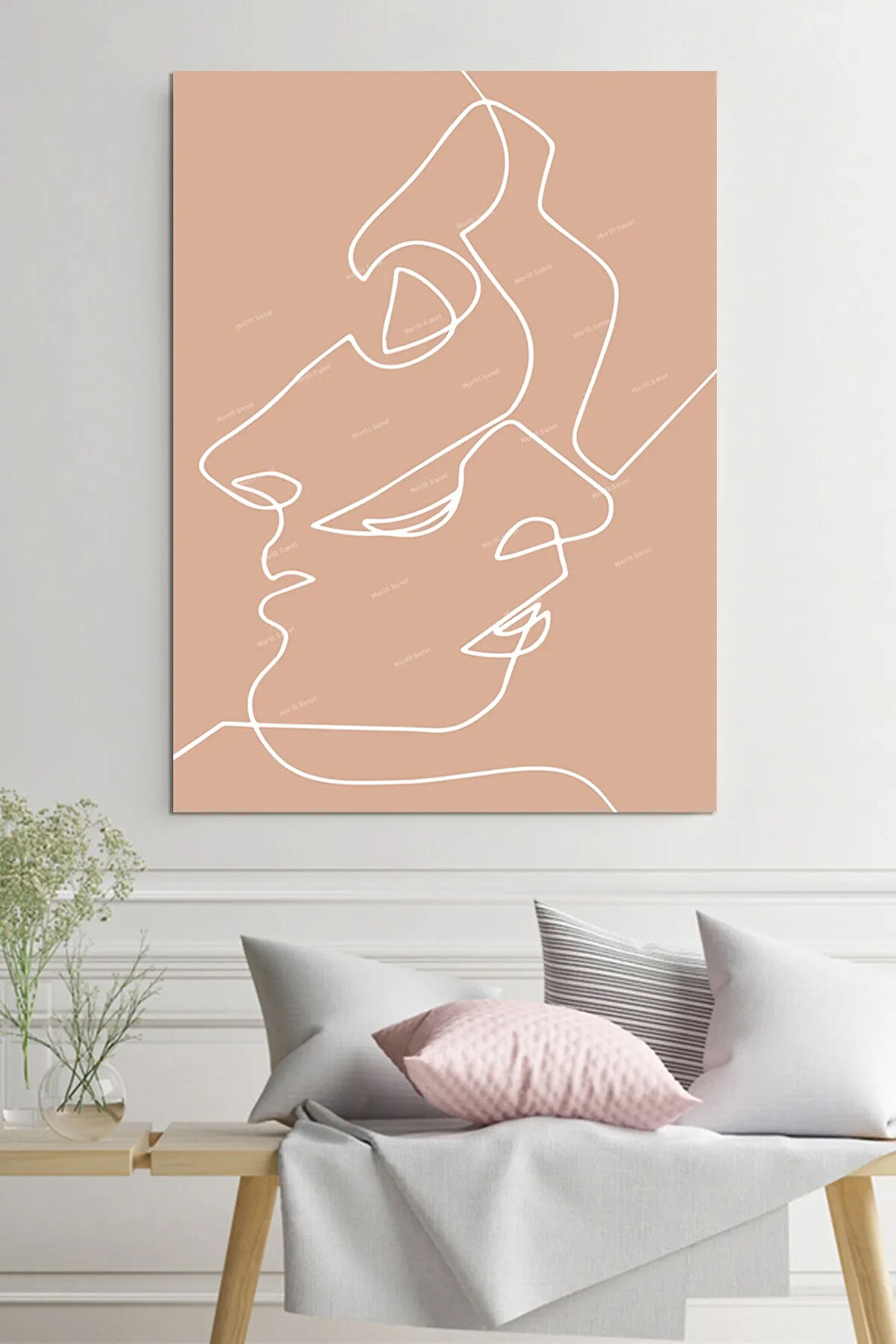 Yüzler Ve Suretler Minimalist Modern Sanatsal Kanvas Tablo