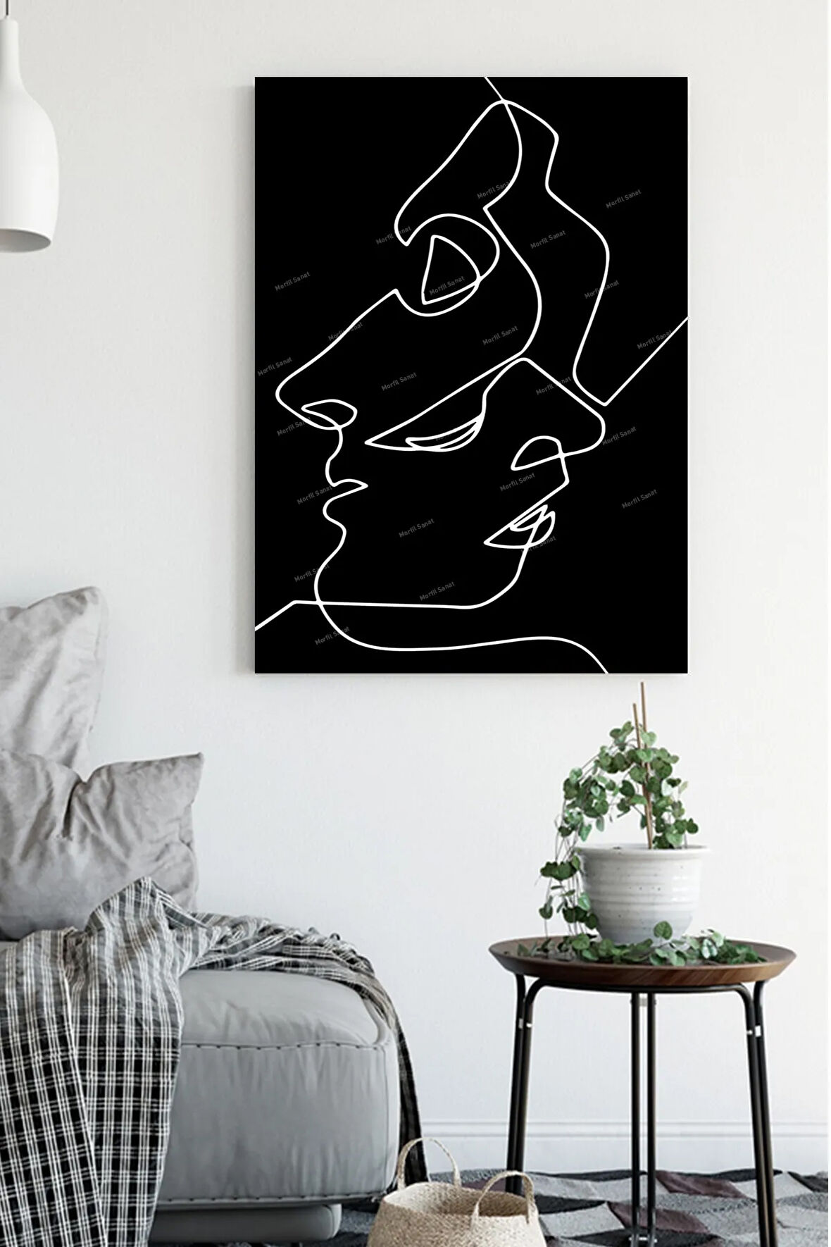 Yüzler Ve Suretler Minimalist Modern Sanatsal Kanvas Tablo