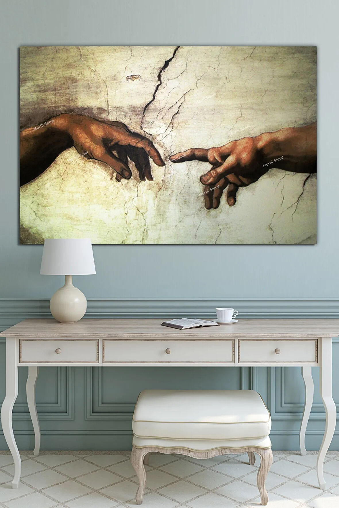 Michelangelo Buonarroti Adem’in Yaratılışı Kanvas Tablo