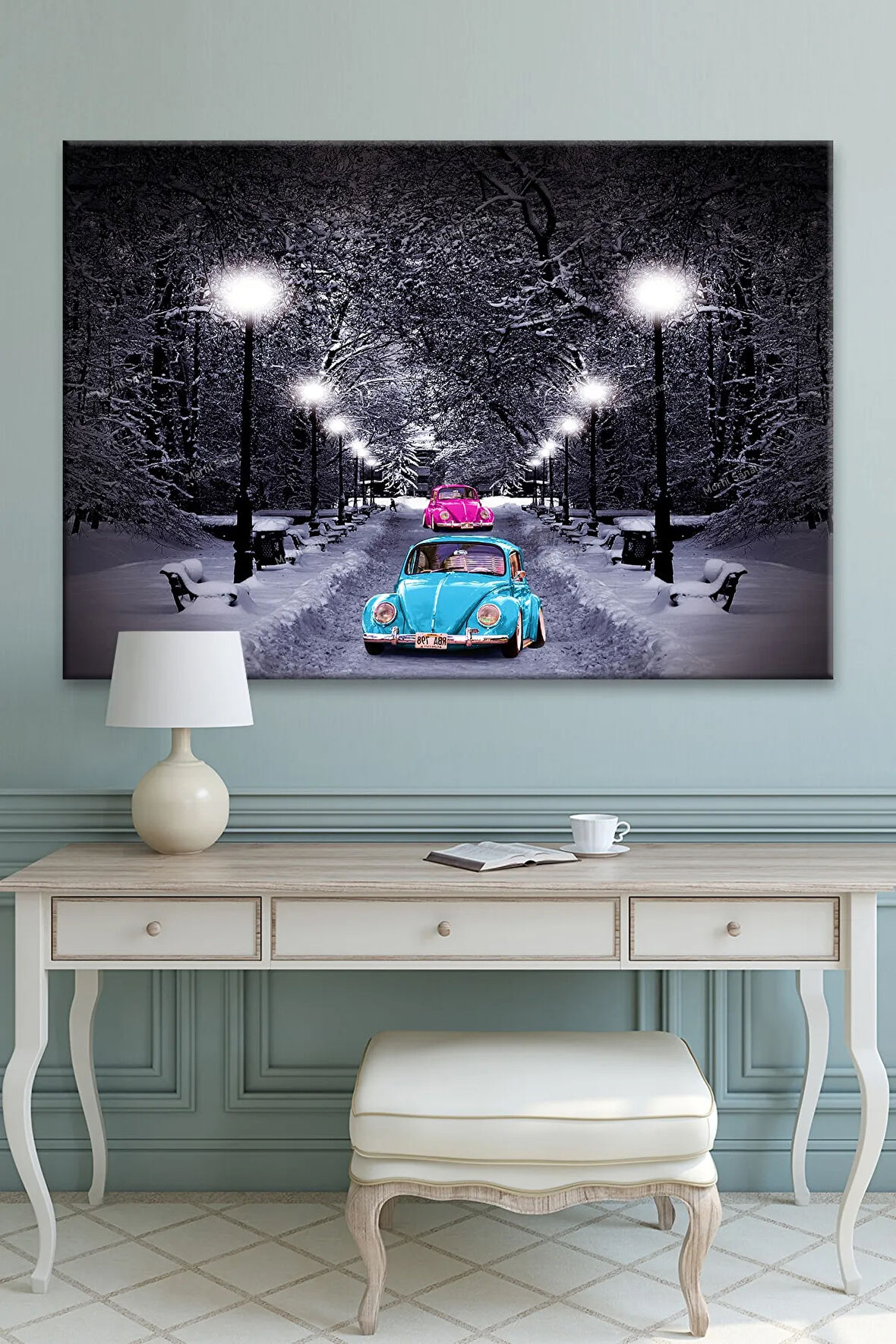 Renkli Vosvos Dekoratif Kanvas Tablo