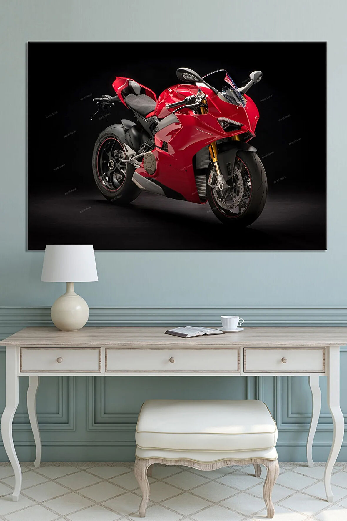 Motosiklet Motorcycle Dekoratif Kanvas Tablo