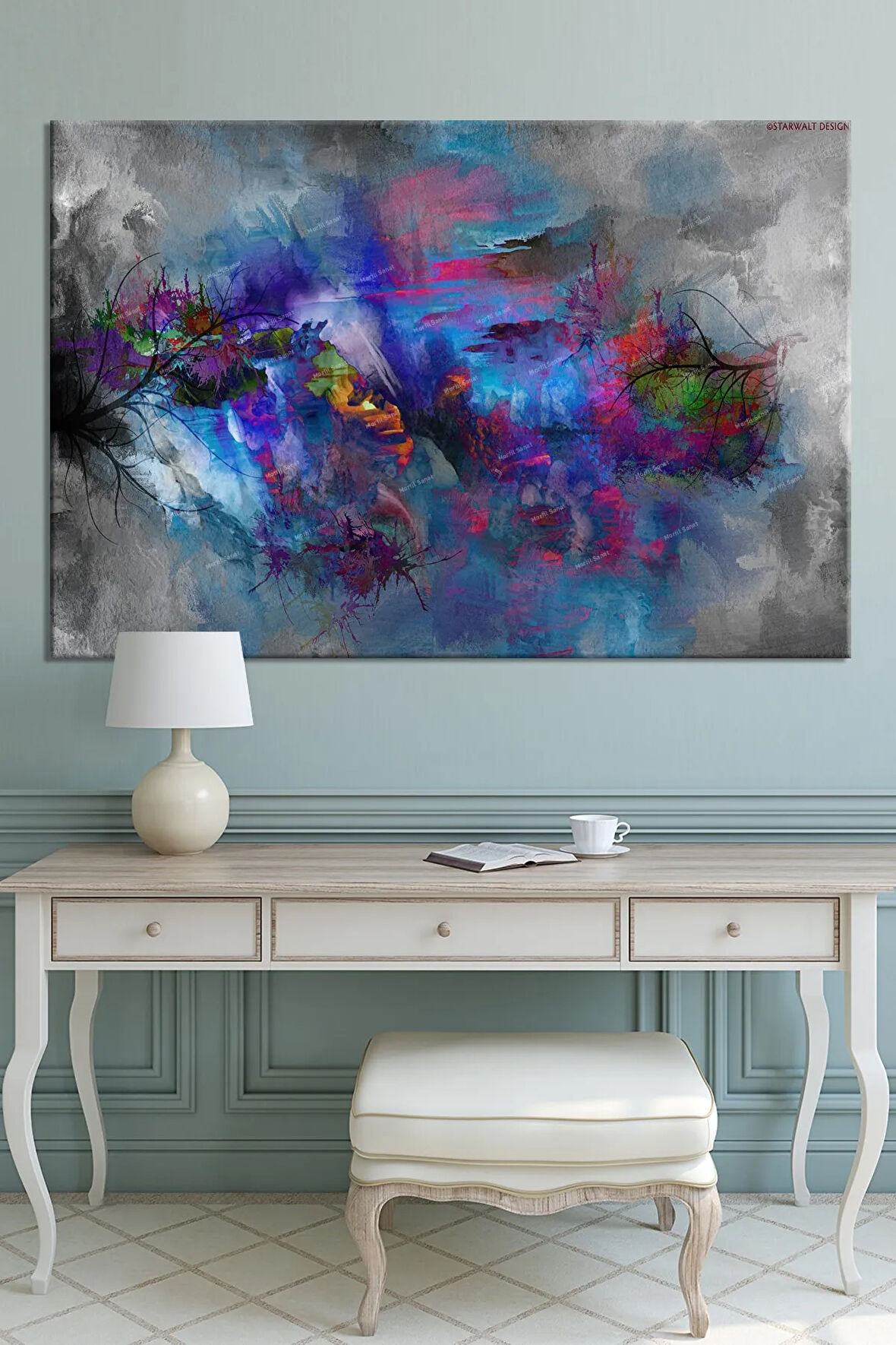 Soyut Sanatsal Dekoratif Kanvas Tablo