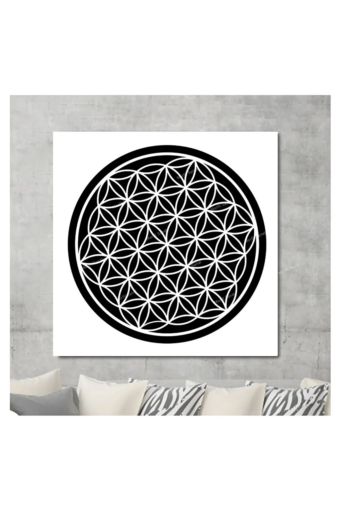 Yaşam Çiçeği Kutsal Geometri Sri Yantra Kanvas Tablo