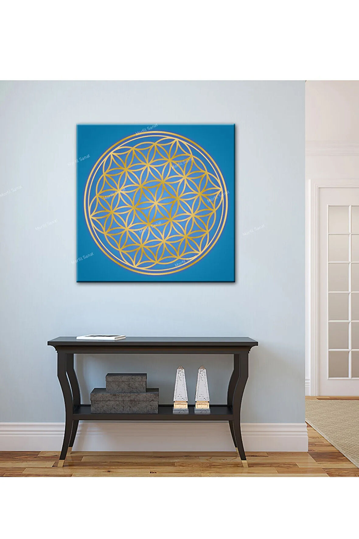 Yaşam Çiçeği Kutsal Geometri Sri Yantra Kanvas Tablo