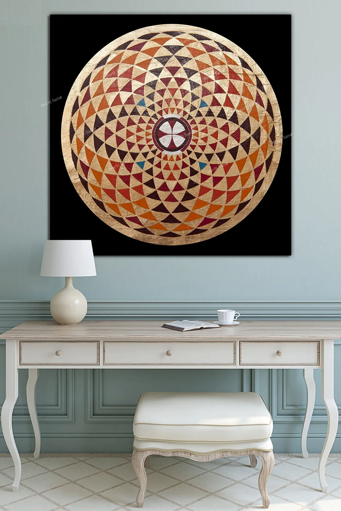 Yaşam Çiçeği Kutsal Geometri Sri Yantra Kanvas Tablo