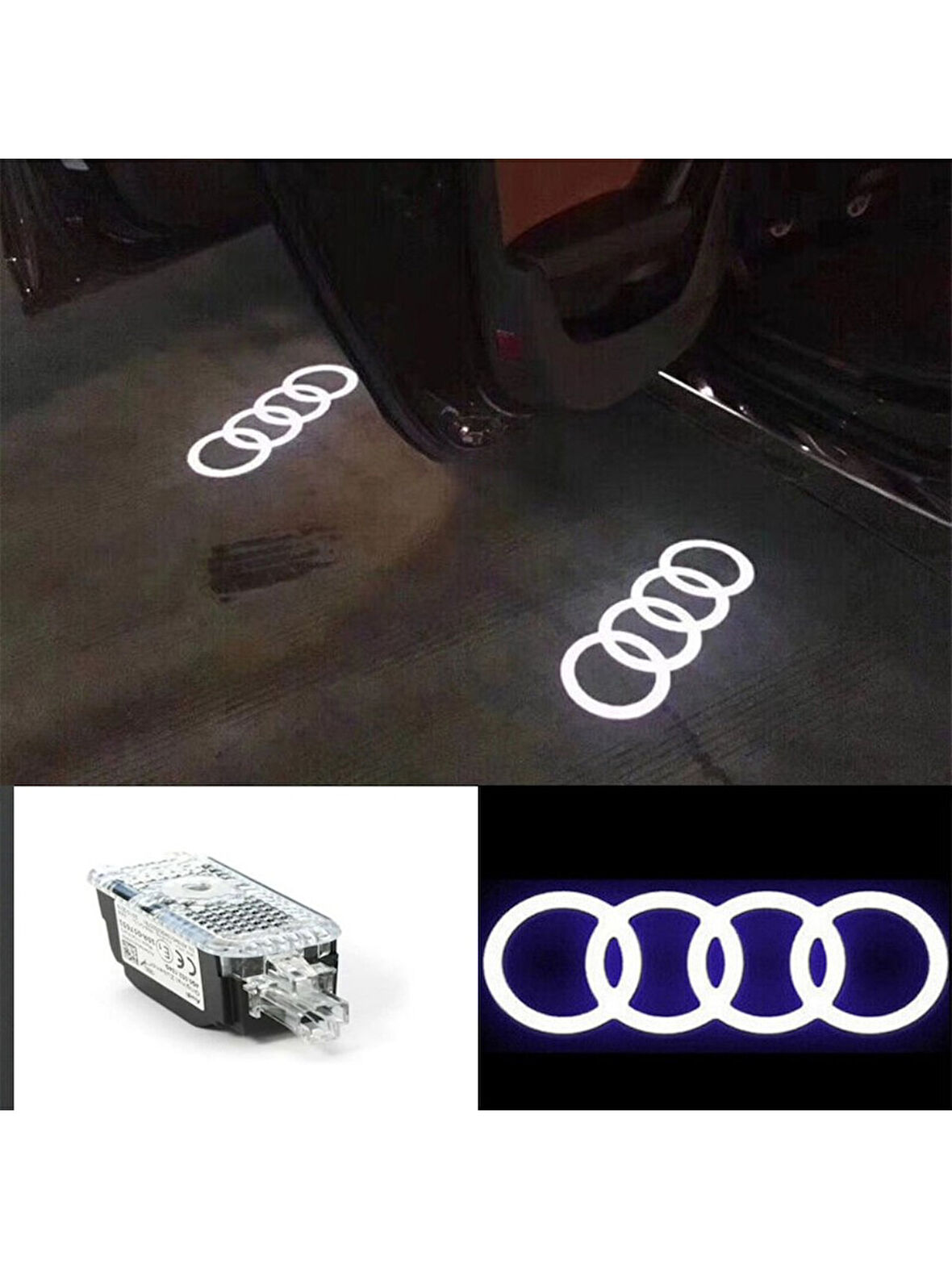 Gjob Audi Q3 2023 Kapı Altı LED Logo Tek Kapı 1 Adet