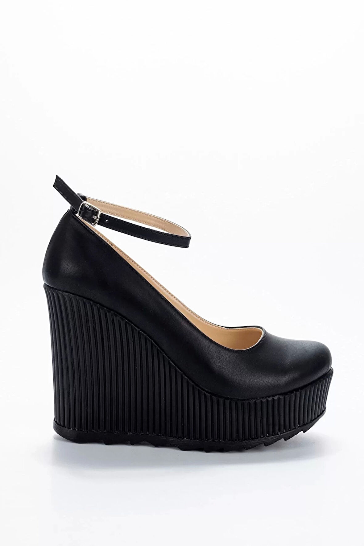 Kadın Moda Şık Siyah Cilt Dolgu Topuklu Ayakkabı Topuklu Düğün Nişan Gece Abiye Ayakkabı