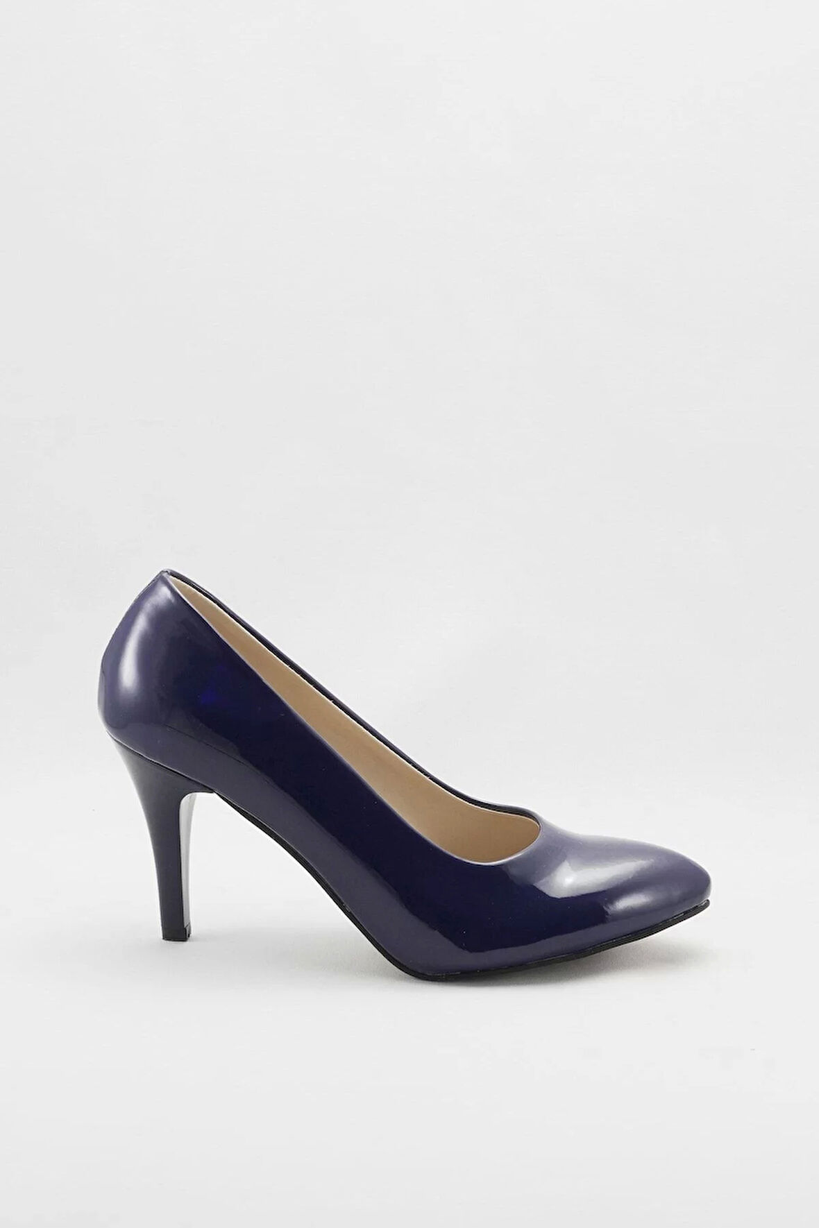 Kadın Moda Şık Lacivert Klasik Topuklu Ayakkabı Topuklu Düğün Nişan Gece Abiye Ayakkabı