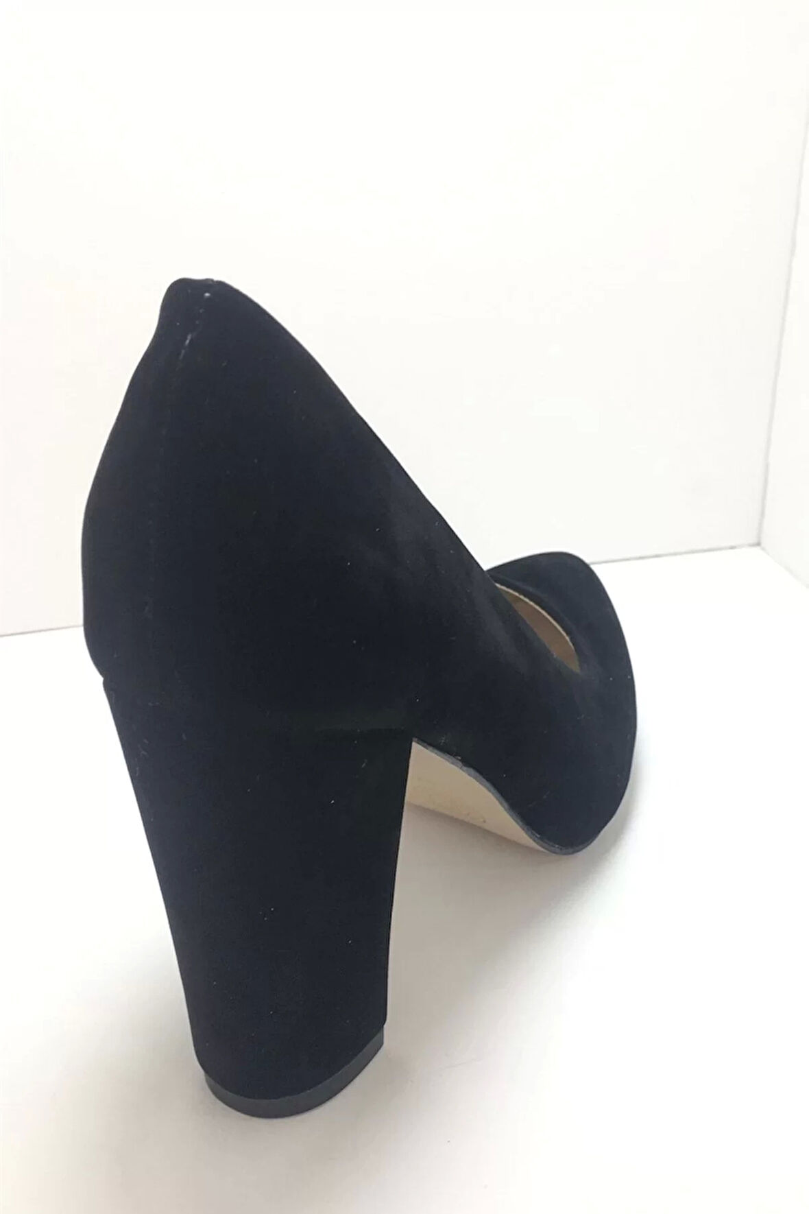 Kadın Moda Şık Siyah Süet Topuklu Ayakkabı Zarif Tasarım Düğün Nişan Gece Abiye Ayakkabı