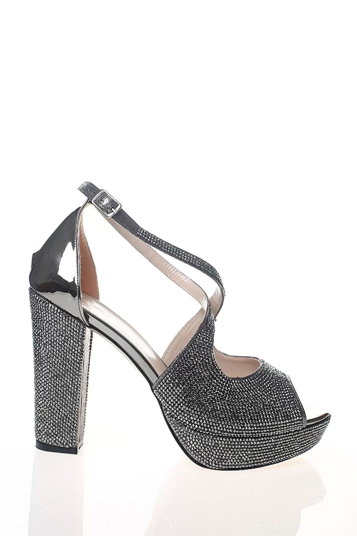 Kadın Moda Şık Gold Topuklu Zarif Tasarım Yüksek Topuk Düğün Nişan Gece Abiye Ayakkabı