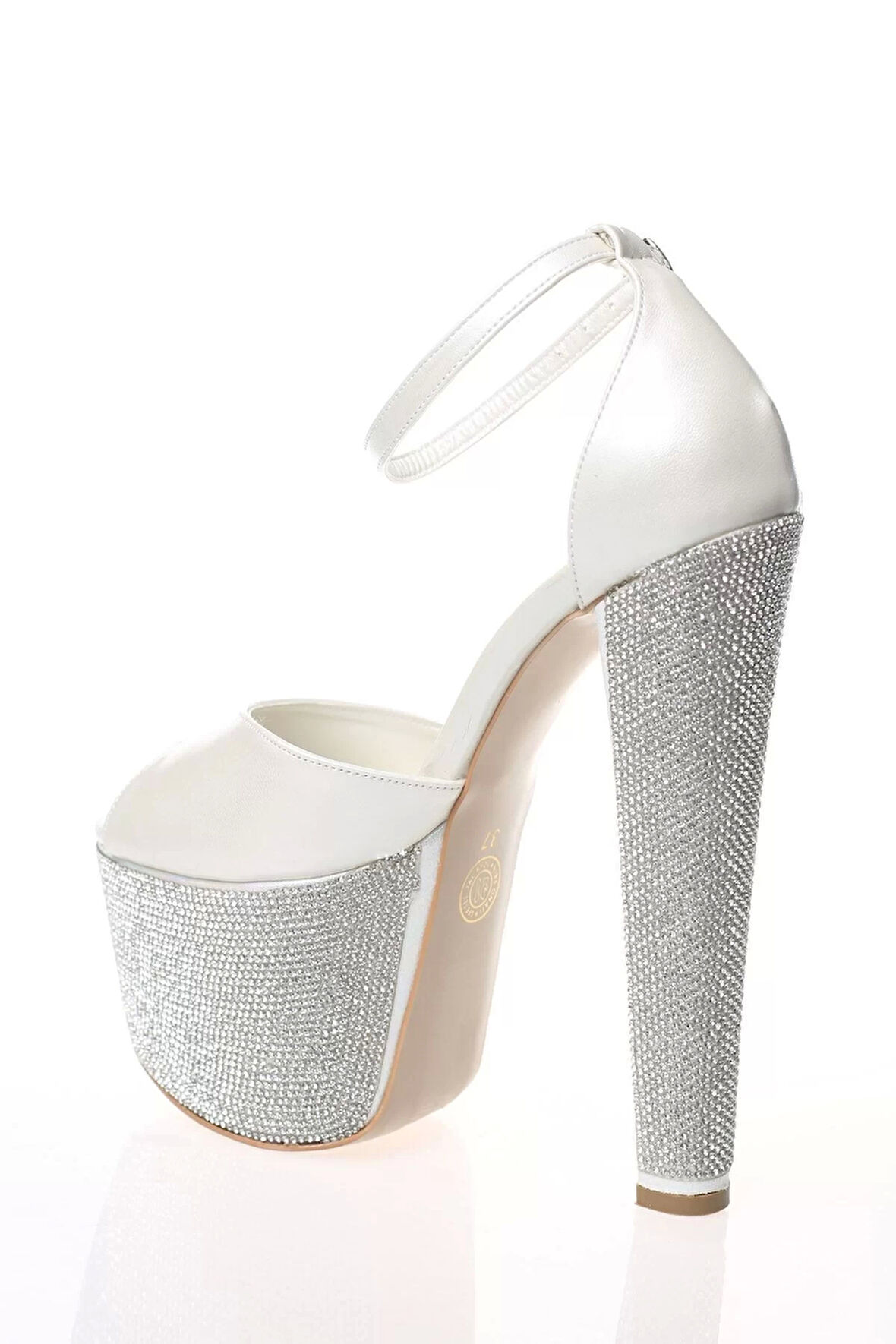 Kadın Moda Şık Fuşya Saten Ökçe Poli Taş Yüksek Topuk Topuklu Düğün Nişan Gece Abiye Ayakkabı