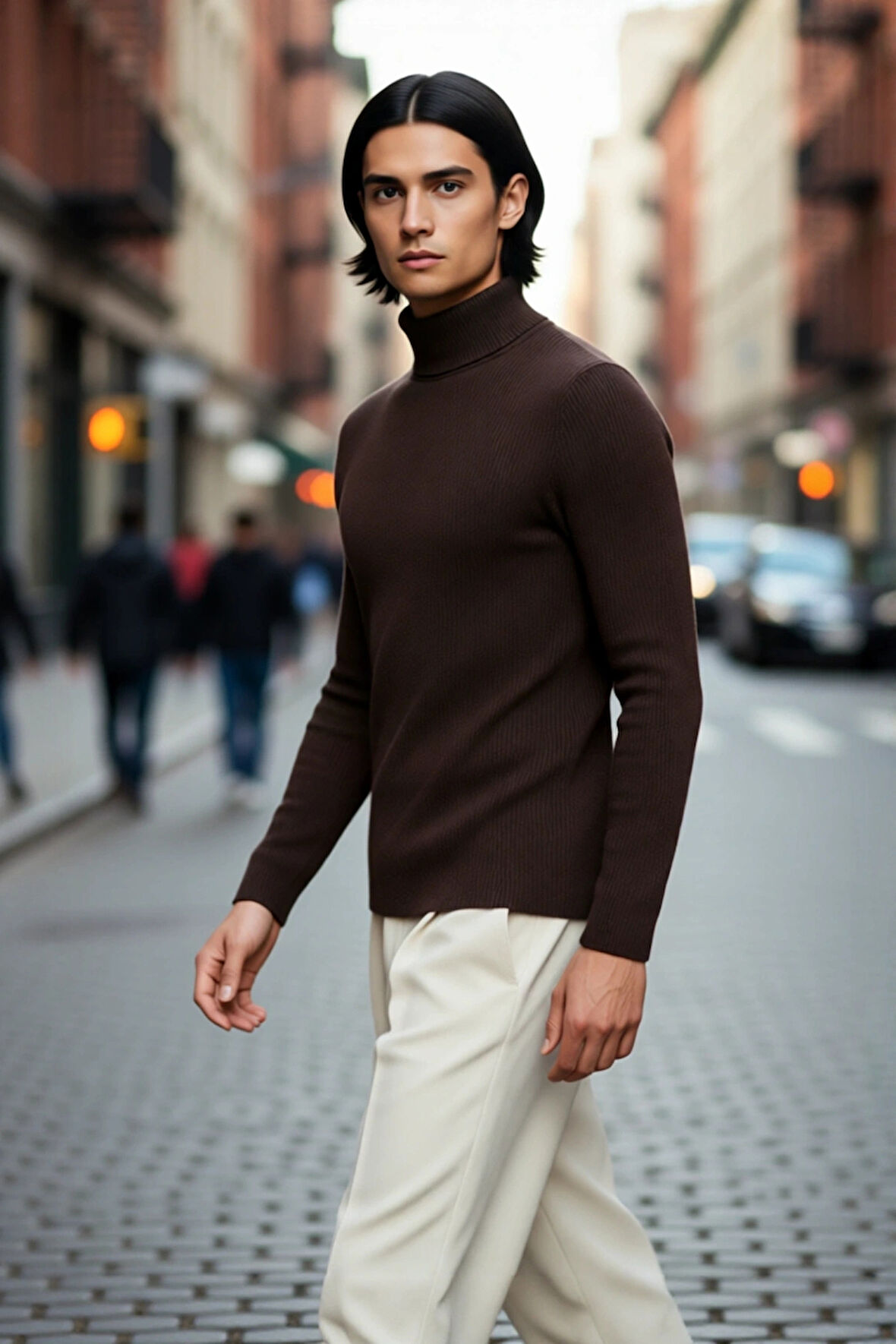 Erkek Fitted Balıkçı Yaka Fitilli Triko Kazak Kış Günleri İçin İdeal Şıklığı ve Konforu Sunar