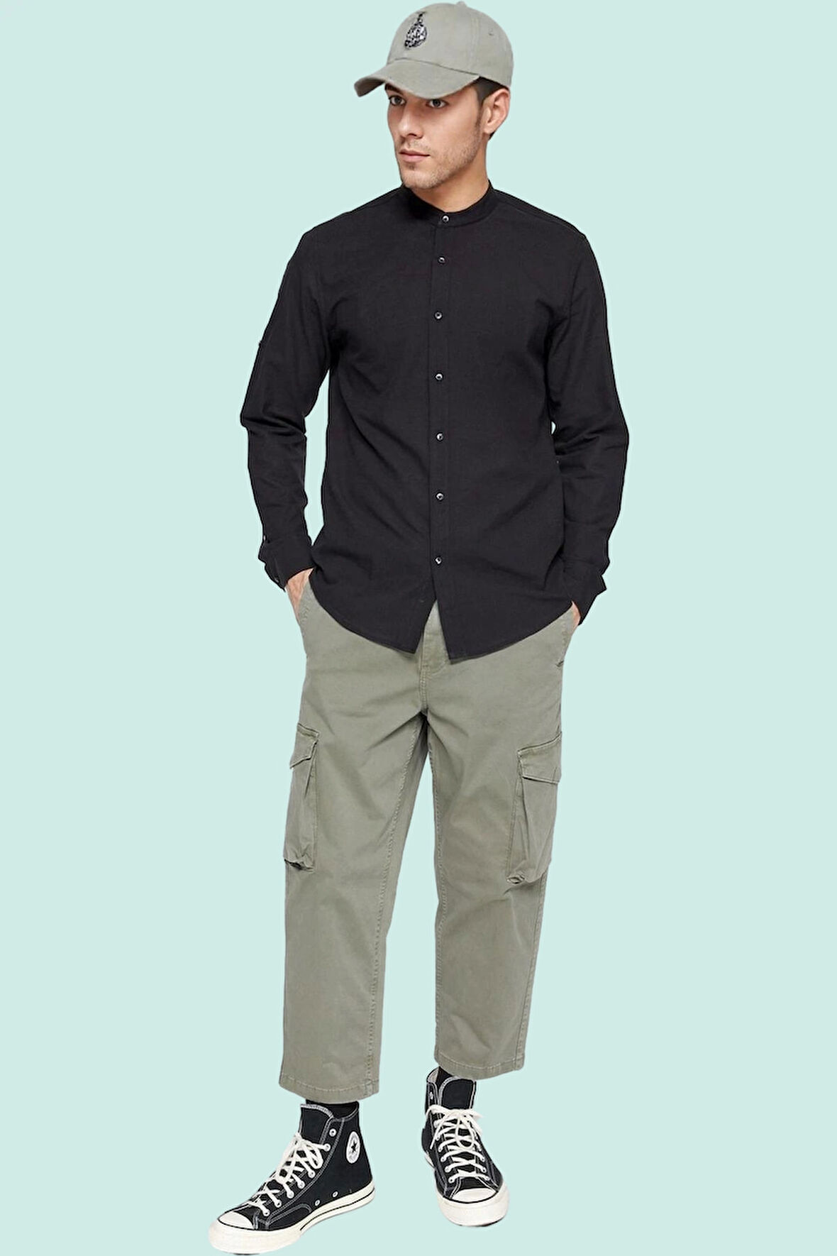 Erkek Basic Slim Fit Hakim Yaka Pamuklu Günlük Gömlek Hafta Sonu Yaz Aylarının Vazgeçilmezi