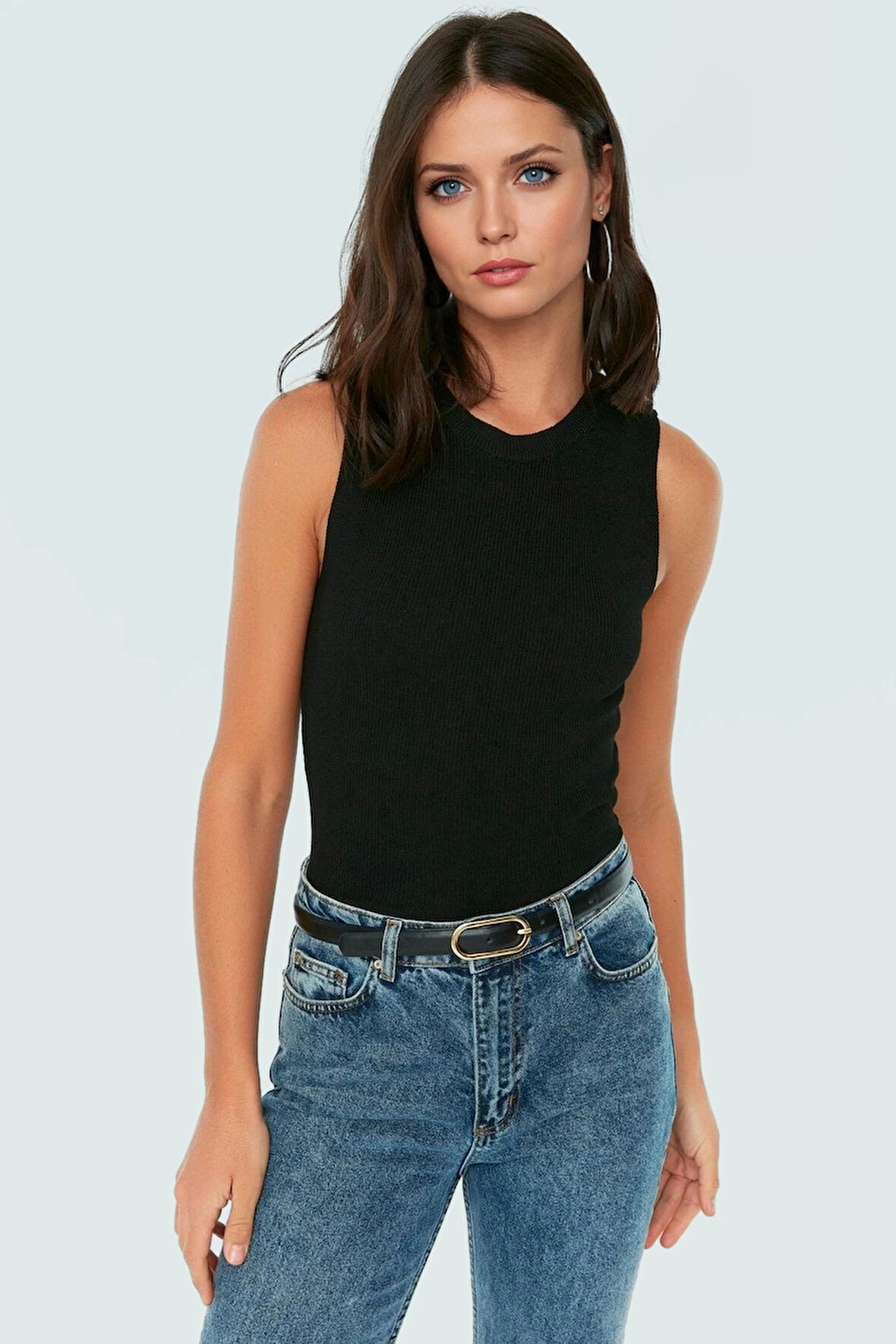 Yazlık Bisiklet Yaka Triko Bluz Rahat Günlük Kullanım Şık Görünüm Dayanıklı Malzeme