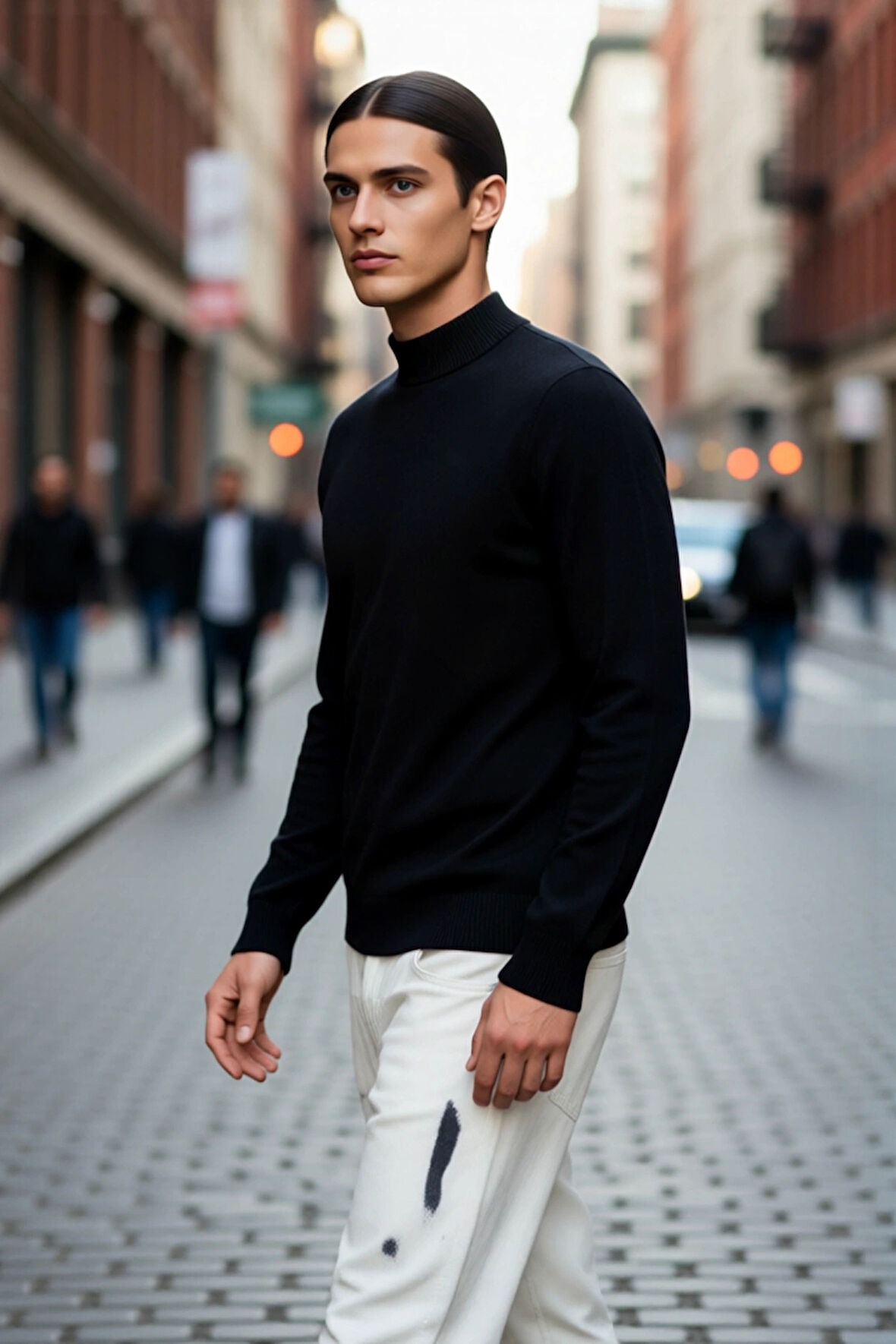 Erkek Fitted %100 Pamuk Yarım Balıkçı Yaka Basic Triko Kazak Kış Şıklığı İçin İdealdir Kaliteli