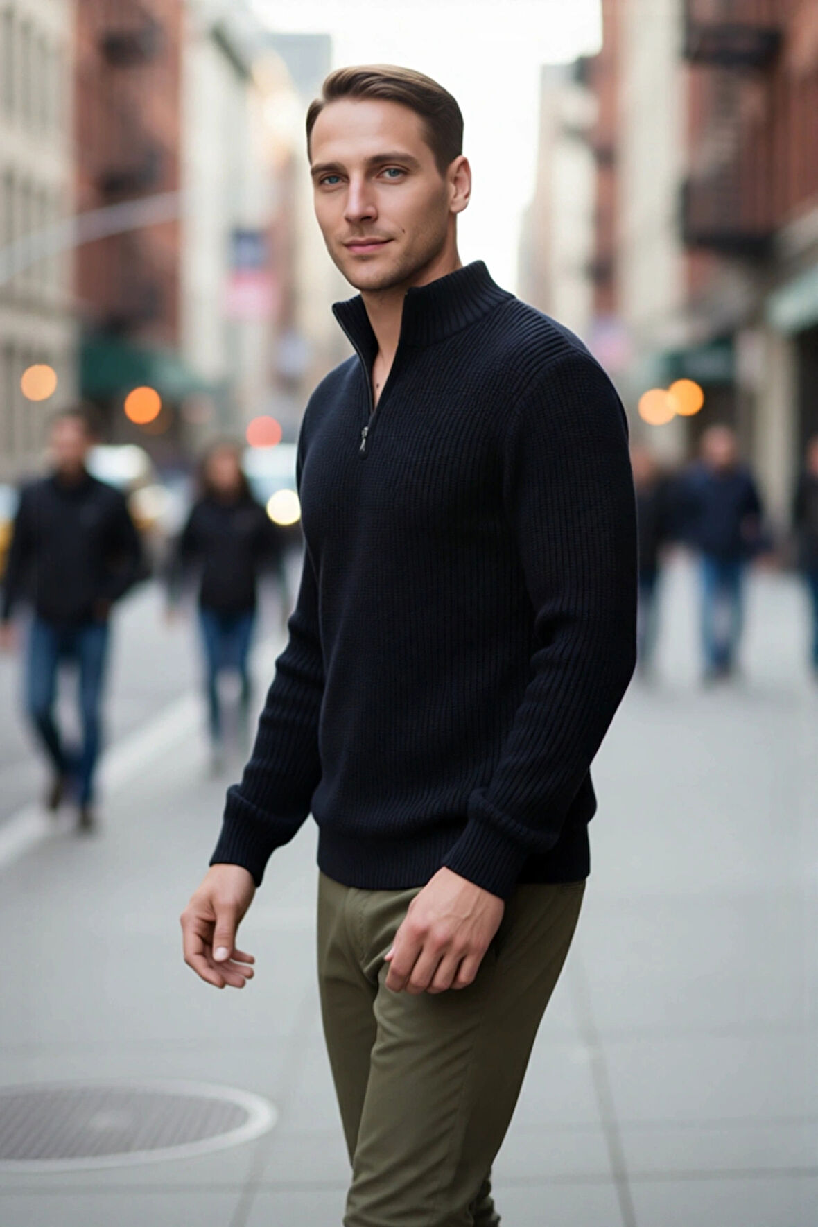 Erkek Regular Fit Düz Fermuarlı Dik Yaka Triko Kazak Kışlık Soğuk Hava Şıklığı İçin Mükemmel Seçim.