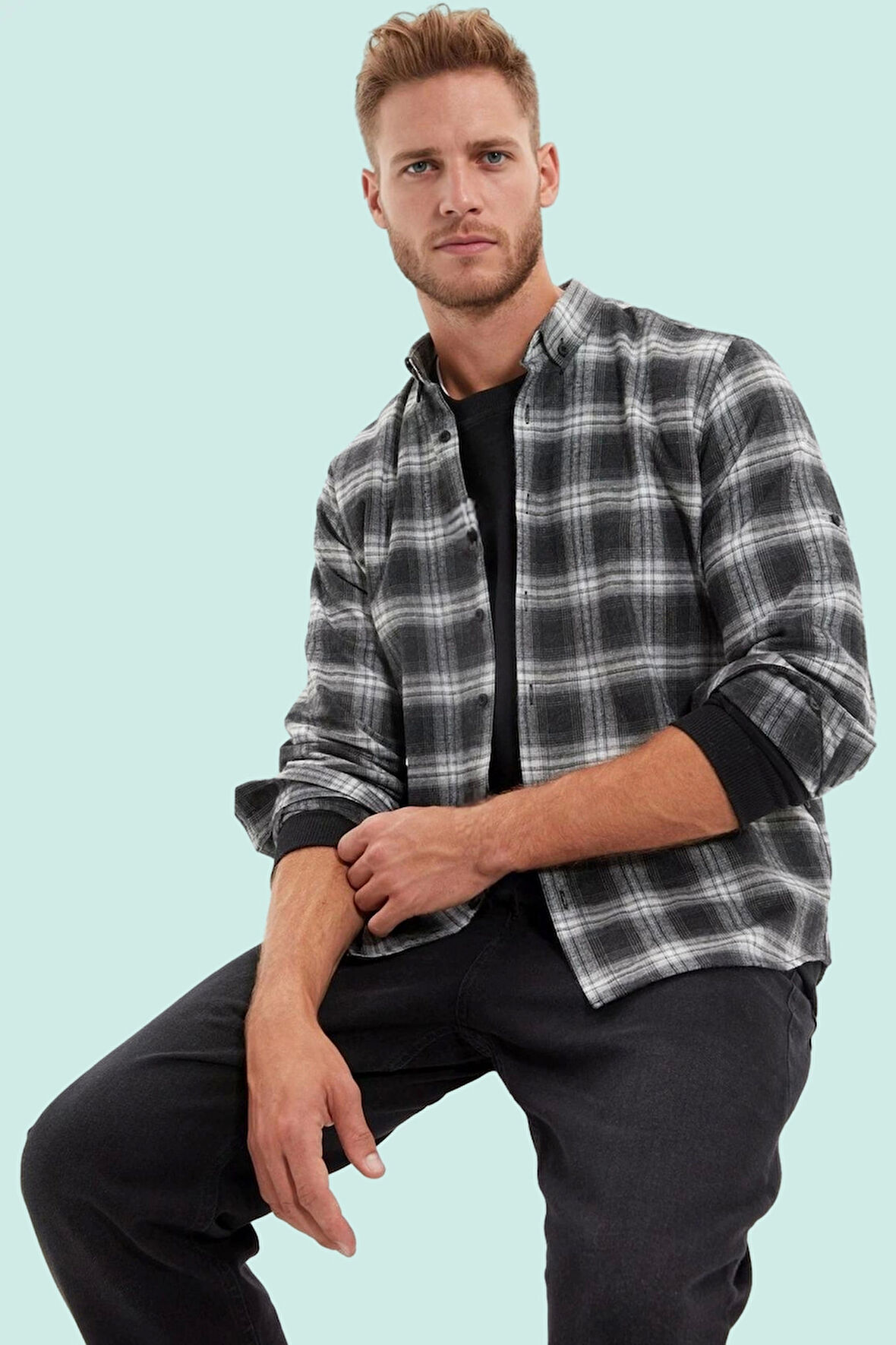 Erkek Kışlık Flanel Ekose Gömlek Kareli Desen Standart Kol Günlük Yaz Aylarının Vazgeçilmezi