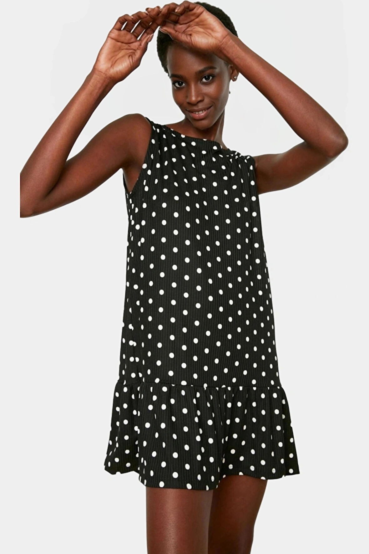 Yazlık Çiçek Desenli Mini Elbise Polyester Kaşkorse Kumaş Rahat Günlük Stil Kullanım İçin