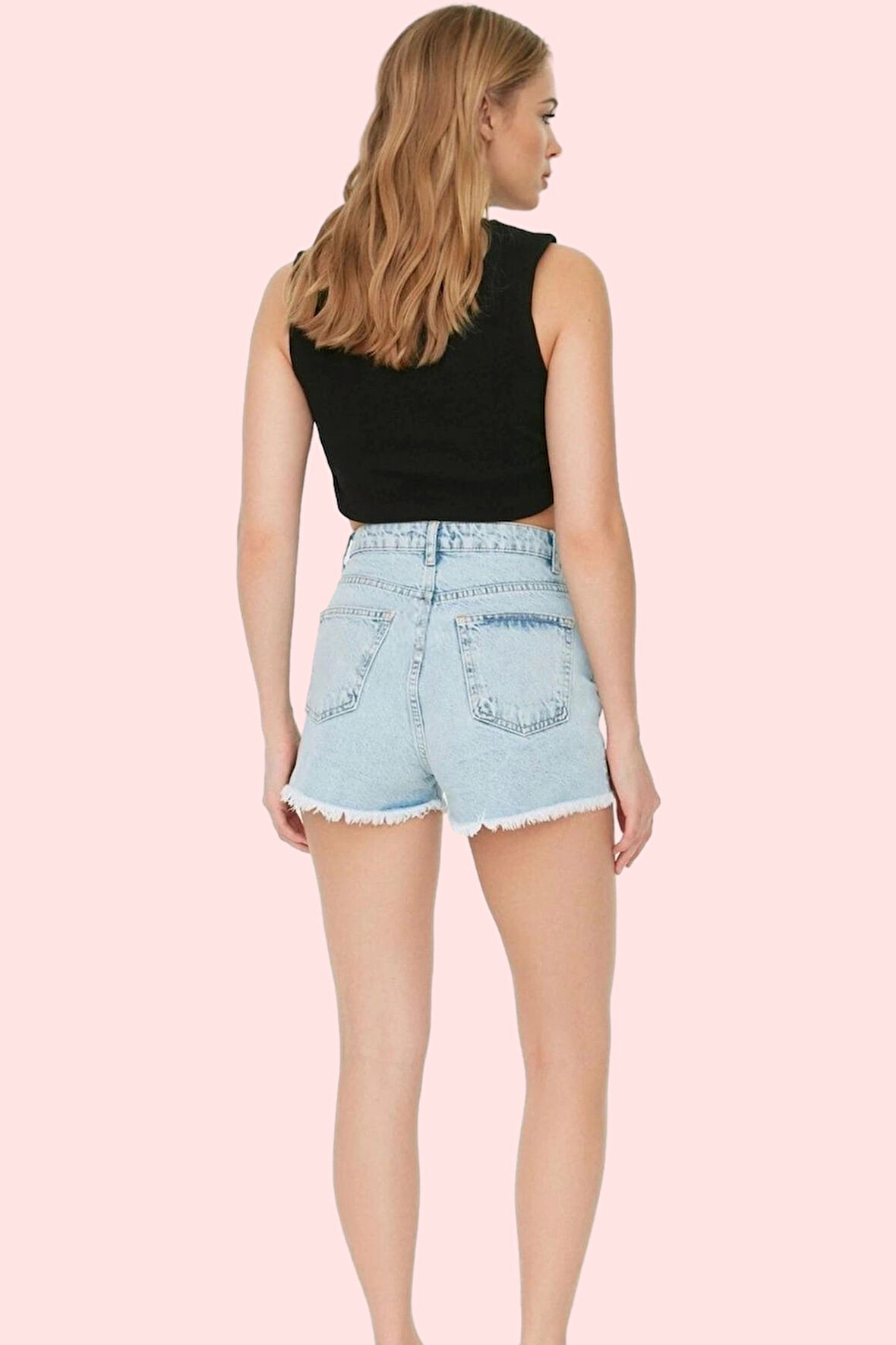 Kadın Denim Yüksek Bel Geniş Paça Şort Pamuklu Yaz Aylarının Vazgeçilmezi Günlük Kombinler