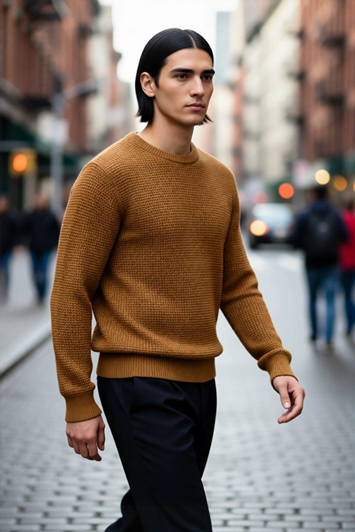 Erkek Regular Fit Dokulu Bisiklet Yaka Triko Kazak Soğuk Kış Günleri İçin İdeal Orta Kalınlık