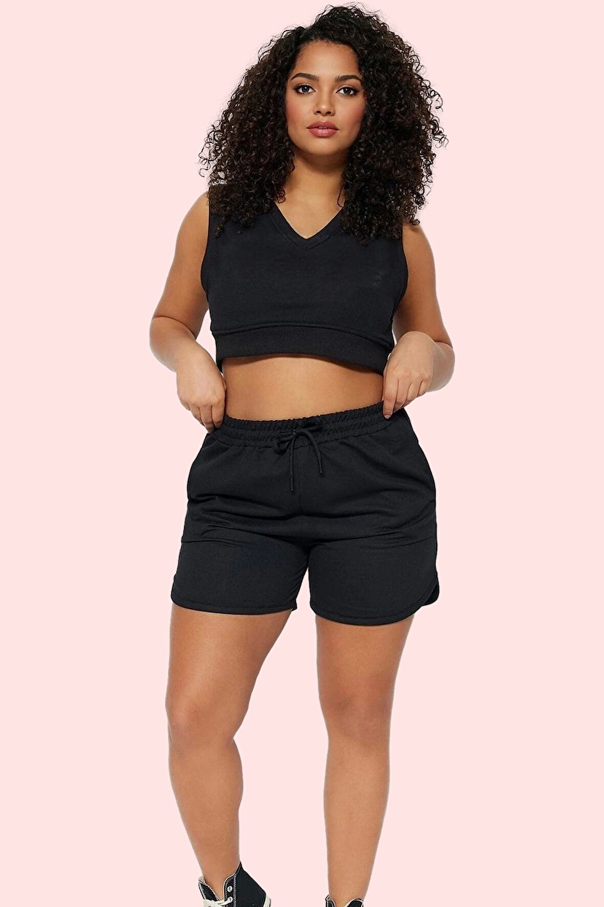 Kadın Düz Desen Straight Kalıp Örme Şort Pamuklu Günlük Kullanım Yaz Aylarının Vazgeçilmezi