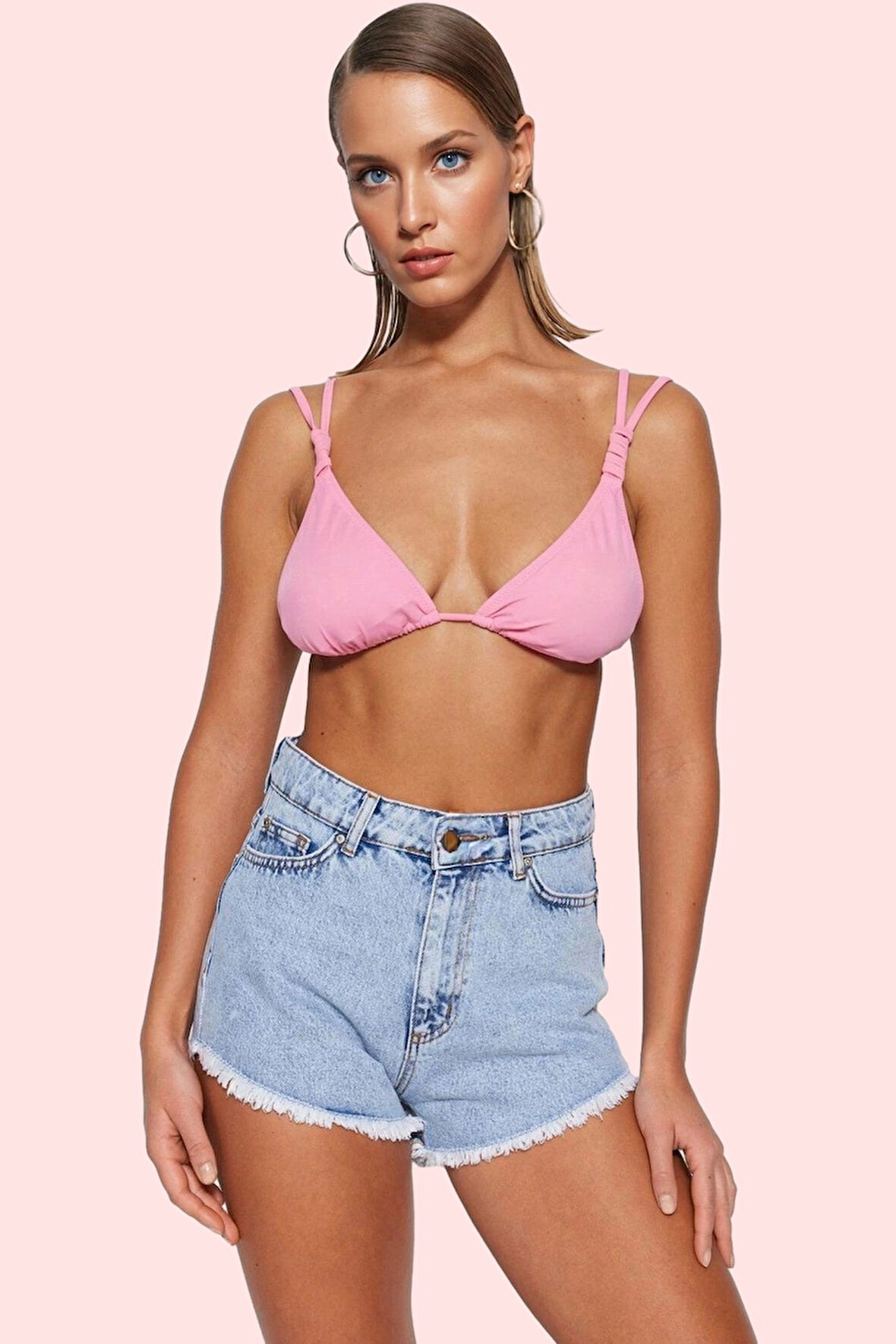 Kadın Yüksek Bel Denim Şort Pamuklu Yaz Aylarının Vazgeçilmezi Günlük Kullanım Özel Günler