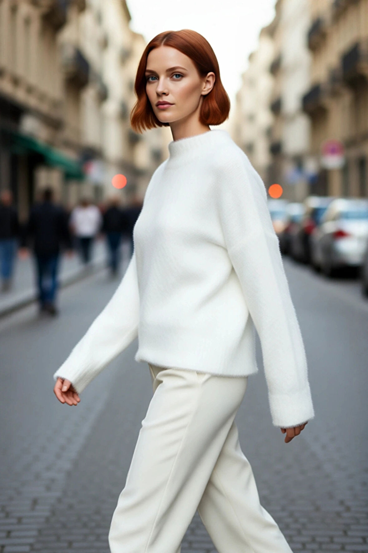 Kadın Oversize Dik Yaka Tüylü Triko Kazak Kış Sezonu İçin Modern ve Konforlu Bir Seçim Kaliteli