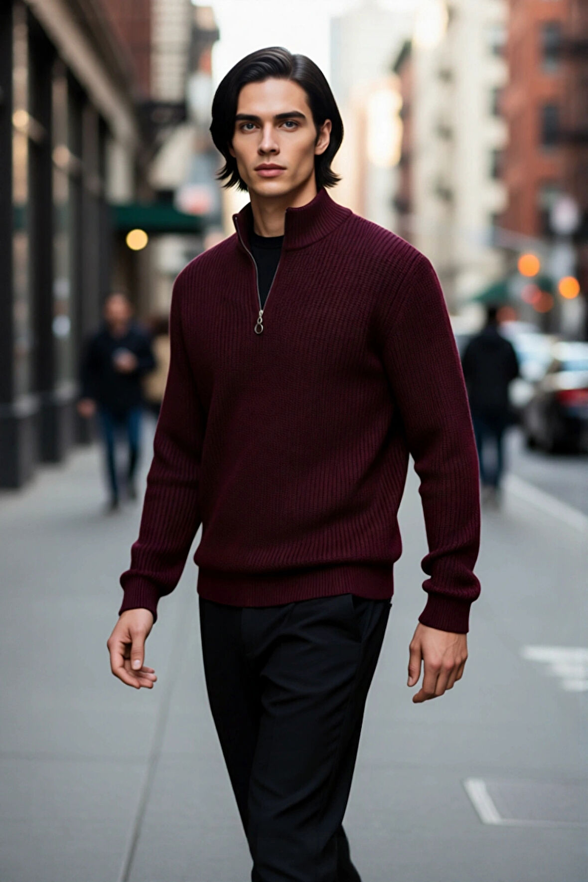 Erkek Regular Fit Düz Fermuarlı Dik Yaka Triko Kazak Kışlık Soğuk Hava Şıklığı İçin Mükemmel Seçim.