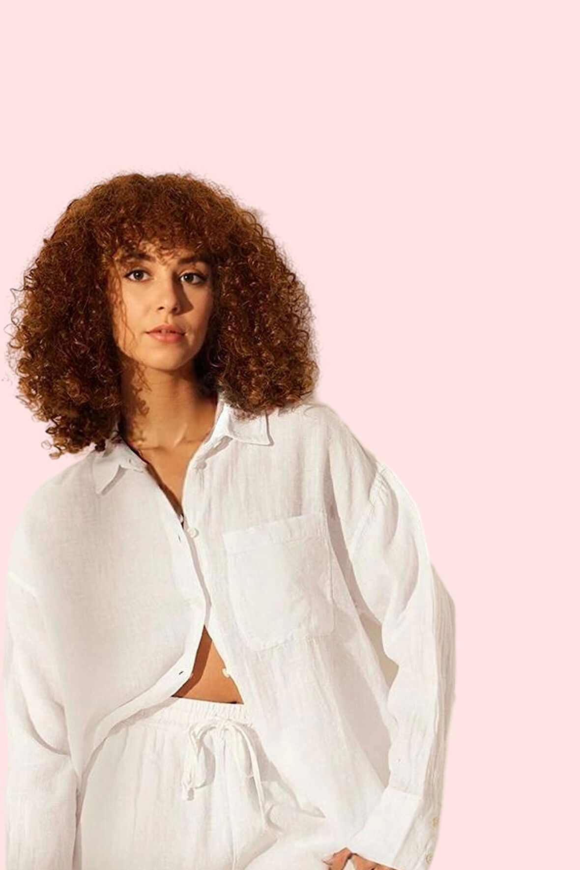 Kadın Oversize Keten Gömlek Düz Desen Günlük Kullanım Yazlık Hafta Sonu Yaz Aylarının Vazgeçilmezi