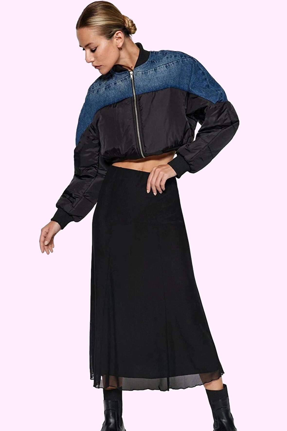 Kadın Maxi Örme Etek A line Kalıp Tül Dokuma Günlük Stil Hafta Sonu Yaz Aylarının Vazgeçilmezi