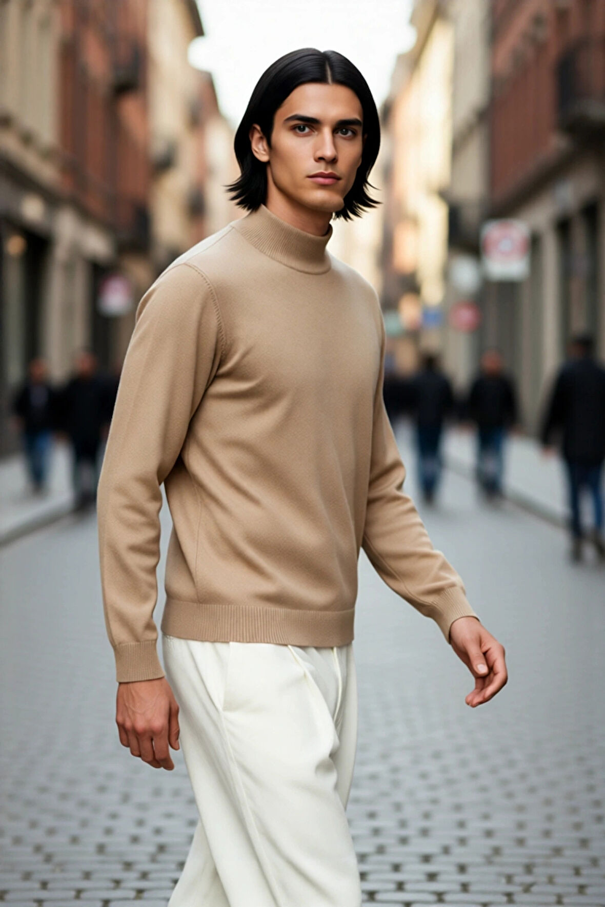 Erkek Regular Fit Dik Yaka Düz Triko Kazak Kışlık Basic Yumuşak Yapısıyla Günlük Kombinler İçin