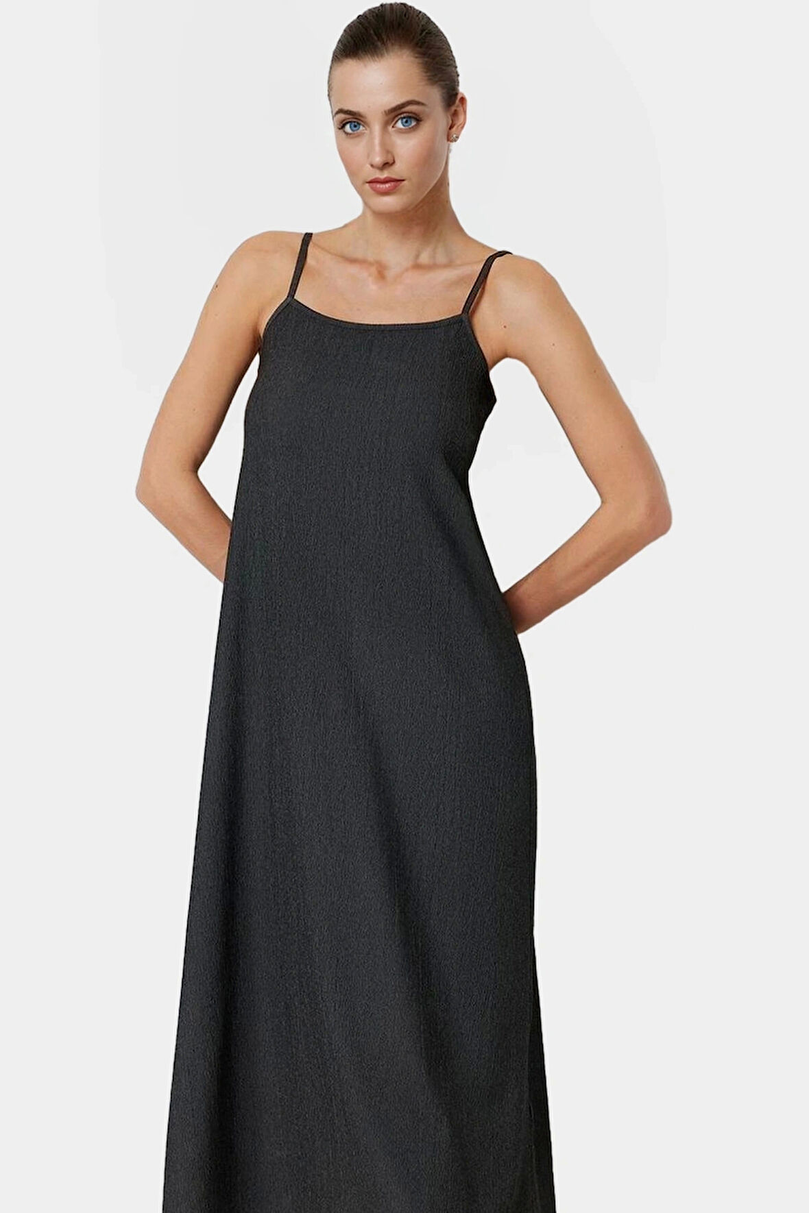 Şık Örme Midi Elbise Rahat Kalıp Yazlık Günlük Kombin Kullanım Mükemmel Uyum Modern Stil