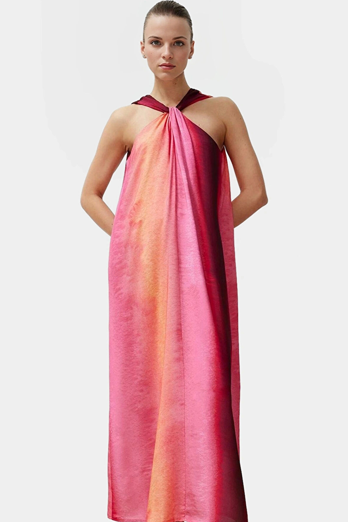 Şık Maxi Boy Kolsuz Viskoz Elbise Günlük Kullanım İçin Premium Kalite Yüksek