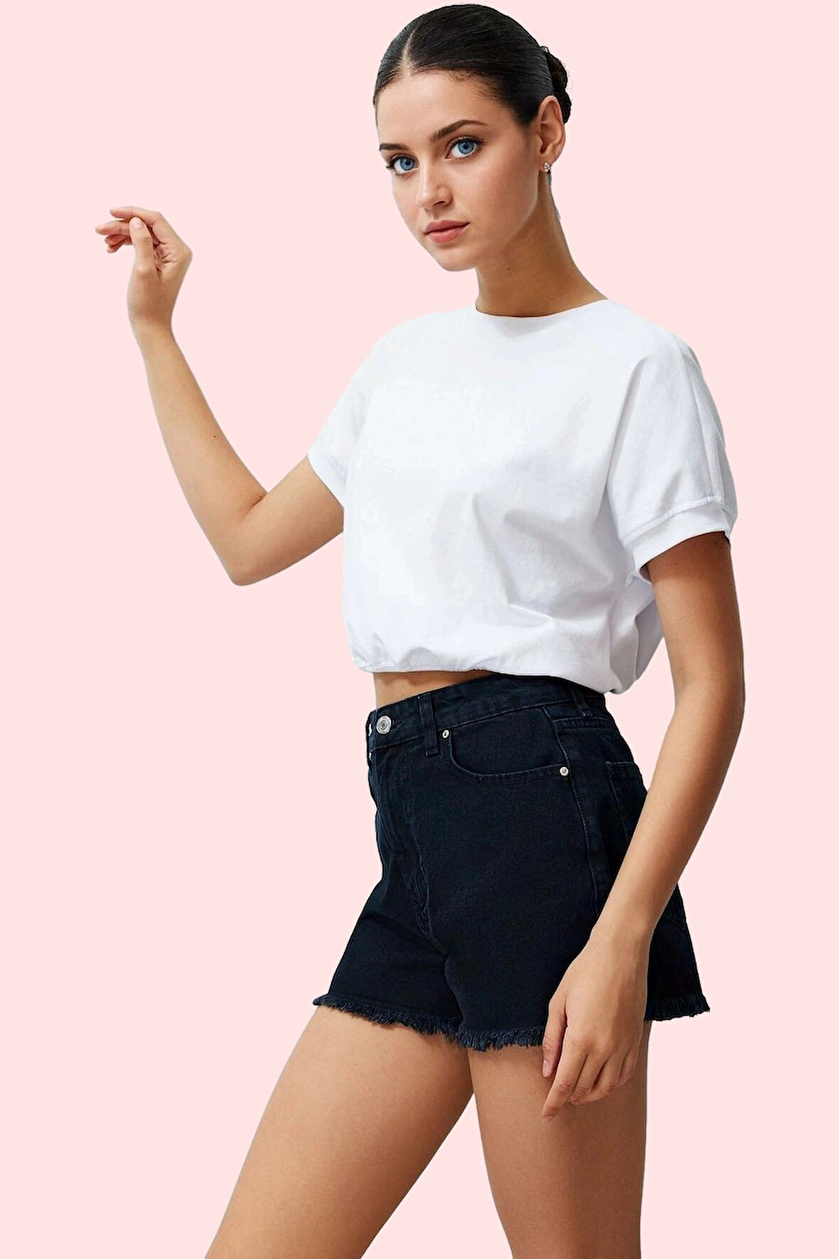 Kadın Denim Yüksek Bel Geniş Paça Şort Pamuklu Yaz Aylarının Vazgeçilmezi Günlük Kombinler