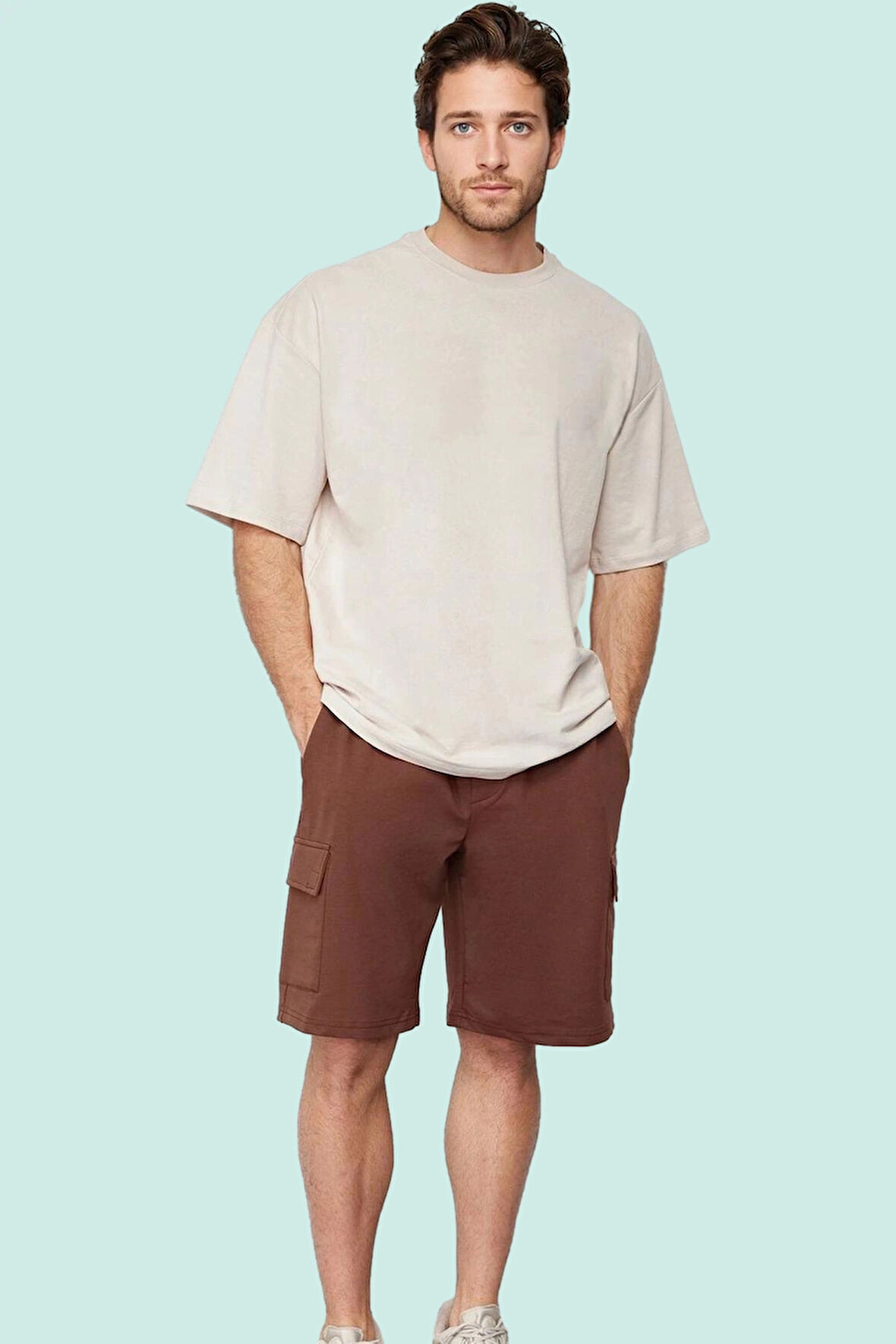 Erkek Geniş Paça Şort Aplike Detay Casual Günlük Stil Hafta Sonu Yaz Aylarının Vazgeçilmezi