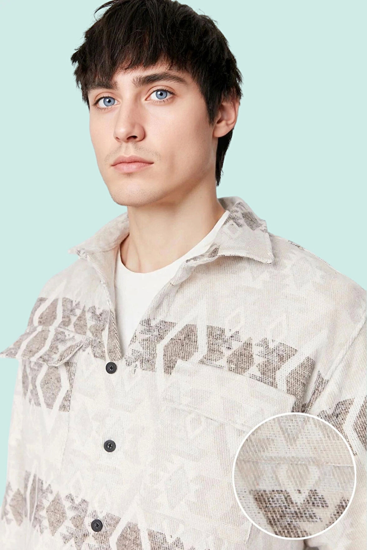 Kadın Unisex Regular Fit Etnik Desenli Oduncu Gömlek Kışlık Casual Tarz Yaz Aylarının Vazgeçilmezi