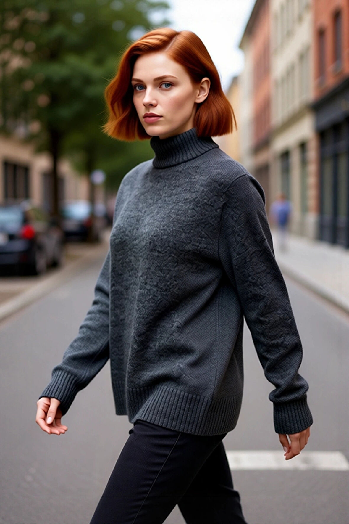 Kadın Oversize Düşük Kol Dik Yaka Uzun Triko Kazak Basic Modern Rahat Kış Günlük Şıklığı Sunar