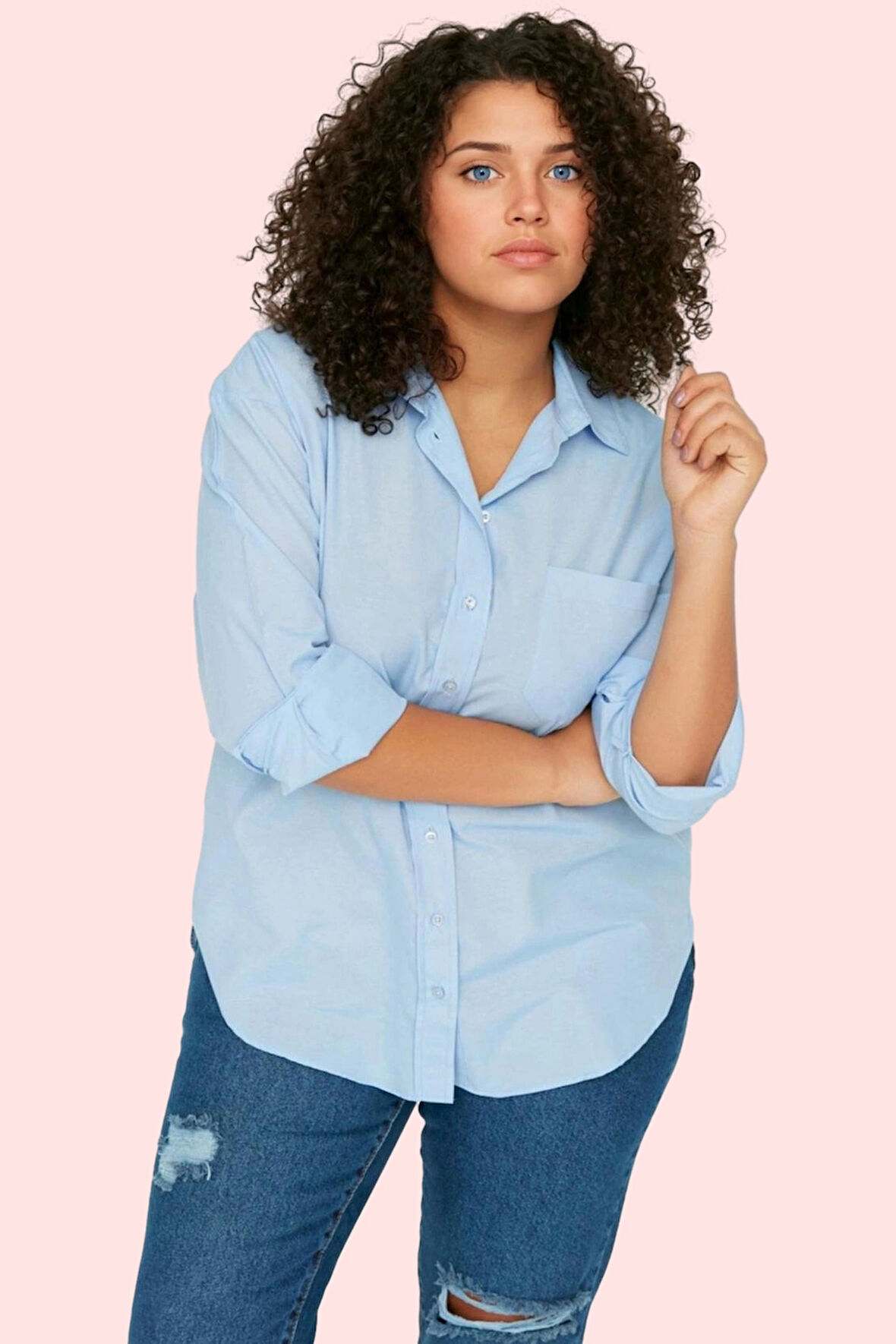 Kadın Boyfriend Gömlek Düz Desen Regular Kalıp Günlük Kullanım Hafta Sonu Kaliteli Malzeme