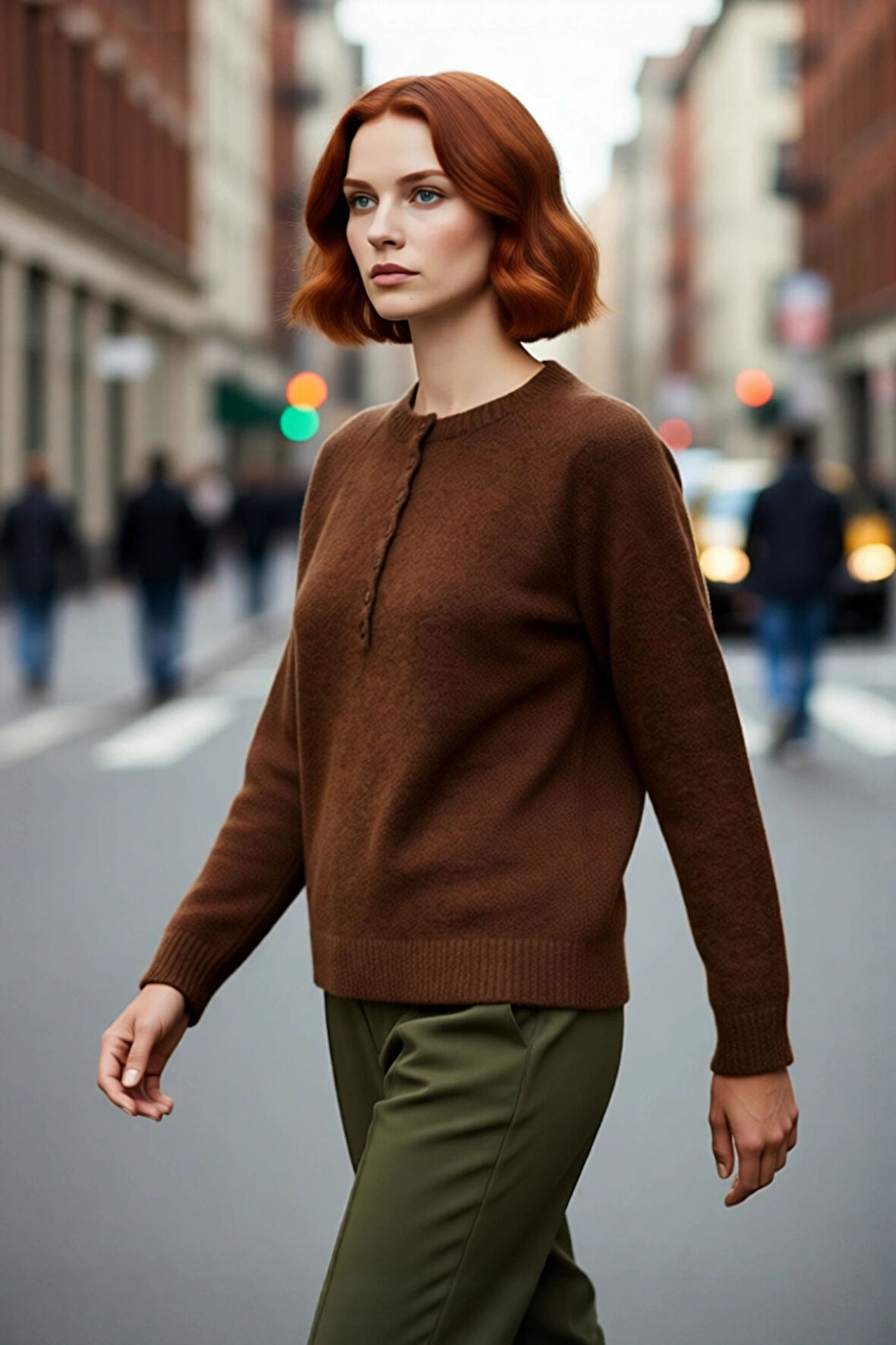 Kadın Regular Kalıp Bisiklet Yaka Düğme Detaylı Reglan Kol Triko Kazak Yumuşak Dokulu Kış Günlük